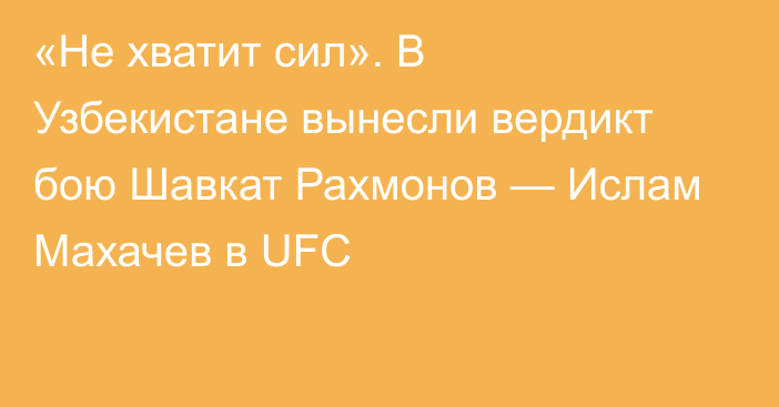 «Не хватит сил». В Узбекистане вынесли вердикт бою Шавкат Рахмонов — Ислам Махачев в UFC