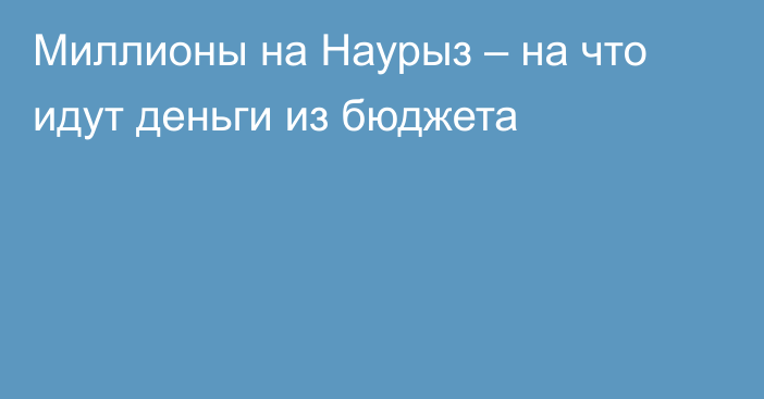 Миллионы на Наурыз – на что идут деньги из бюджета