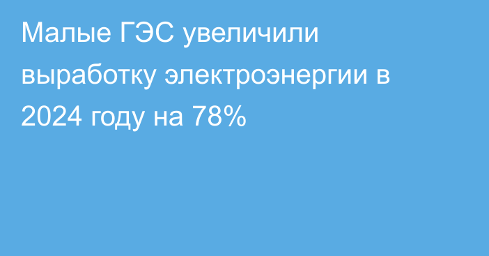 Малые ГЭС увеличили выработку электроэнергии в 2024 году на 78%