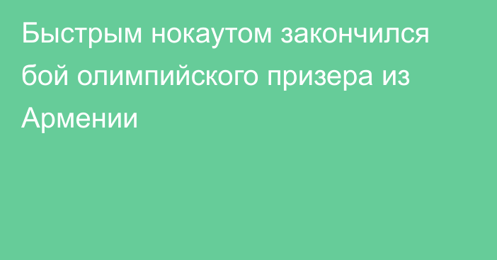 Быстрым нокаутом закончился бой олимпийского призера из Армении