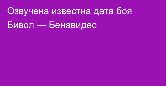 Озвучена известна дата боя Бивол — Бенавидес