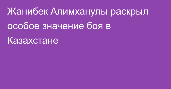 Жанибек Алимханулы раскрыл особое значение боя в Казахстане