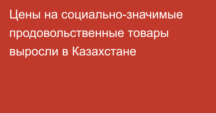 Цены на социально-значимые продовольственные товары выросли в Казахстане