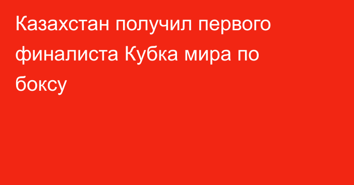 Казахстан получил первого финалиста Кубка мира по боксу