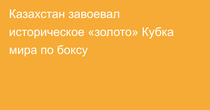 Казахстан завоевал историческое «золото» Кубка мира по боксу