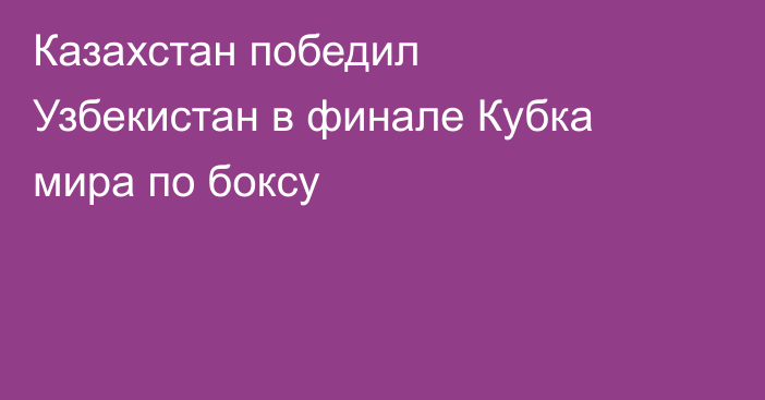Казахстан победил Узбекистан в финале Кубка мира по боксу