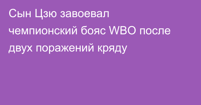 Сын Цзю завоевал чемпионский бояс WBO после двух поражений кряду