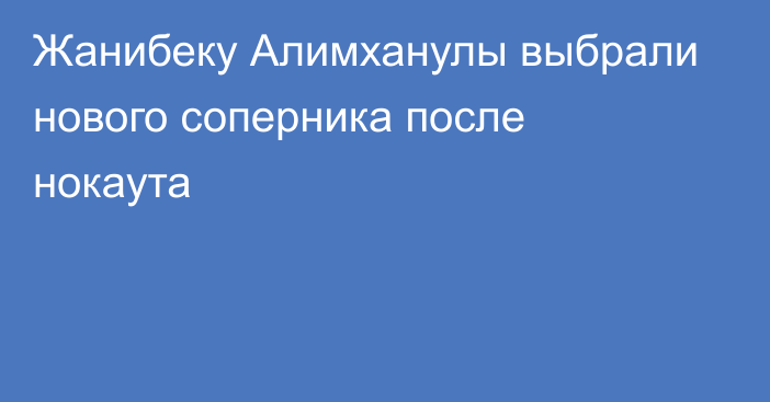 Жанибеку Алимханулы выбрали нового соперника после нокаута