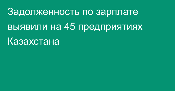 Задолженность по зарплате выявили на 45 предприятиях Казахстана