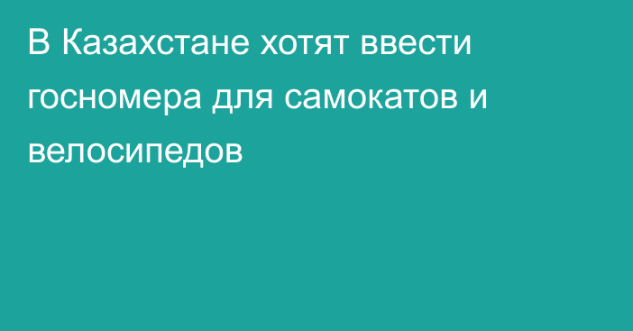 В Казахстане хотят ввести госномера для самокатов и велосипедов