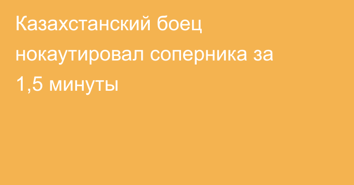 Казахстанский боец нокаутировал соперника за 1,5 минуты