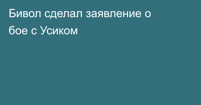 Бивол сделал заявление о бое с Усиком