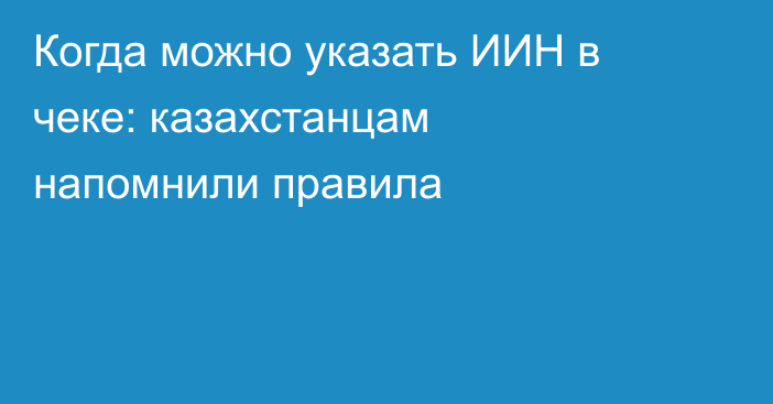 Когда можно указать ИИН в чеке: казахстанцам напомнили правила
