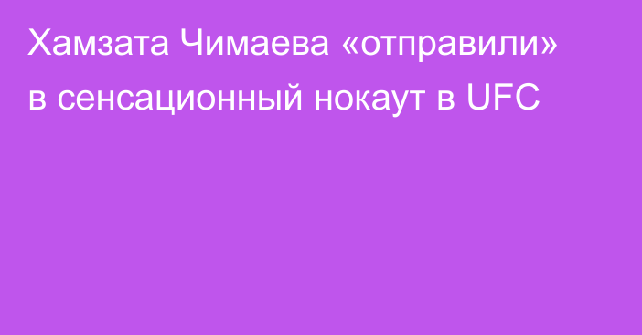 Хамзата Чимаева «отправили» в сенсационный нокаут в UFC