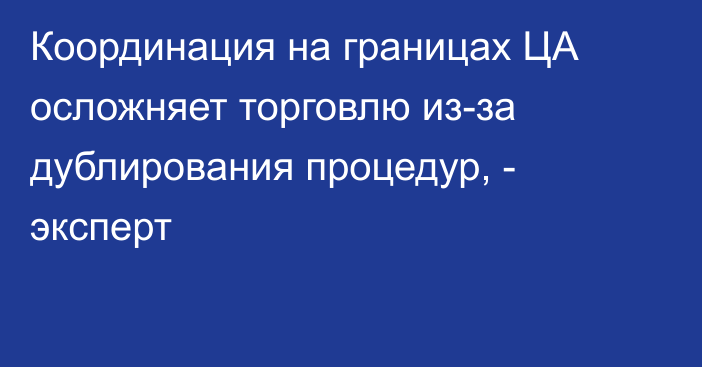 Координация на границах ЦА осложняет торговлю из-за дублирования процедур, - эксперт