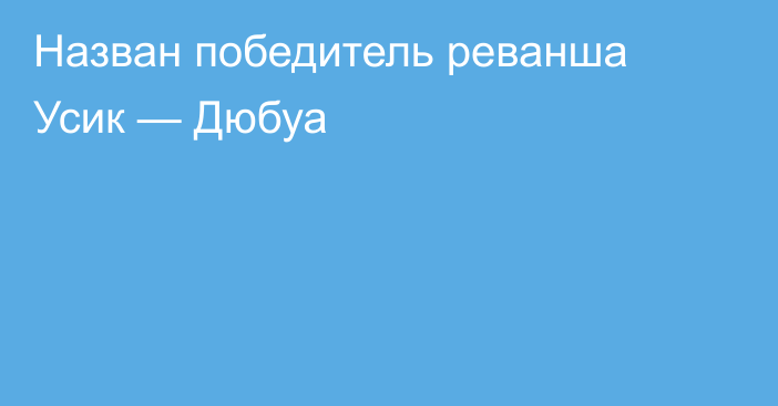 Назван победитель реванша Усик — Дюбуа