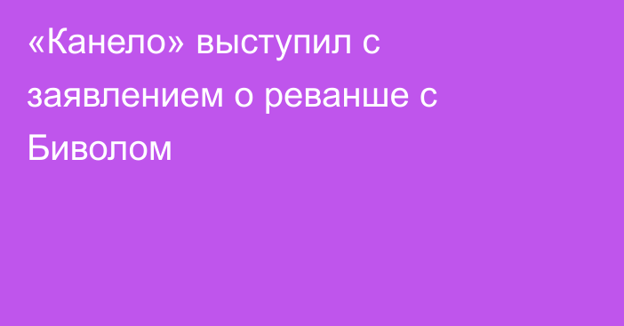 «Канело» выступил с заявлением о реванше с Биволом
