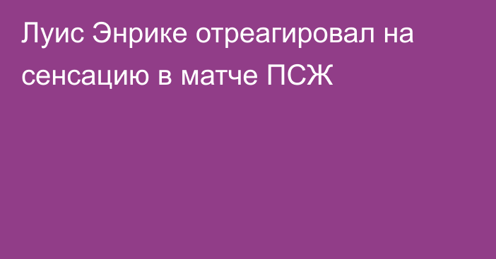 Луис Энрике отреагировал на сенсацию в матче ПСЖ