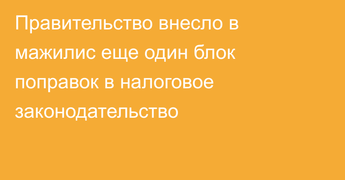 Правительство внесло в мажилис еще один блок поправок в налоговое законодательство