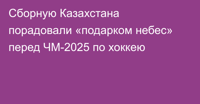 Сборную Казахстана порадовали «подарком небес» перед ЧМ-2025 по хоккею