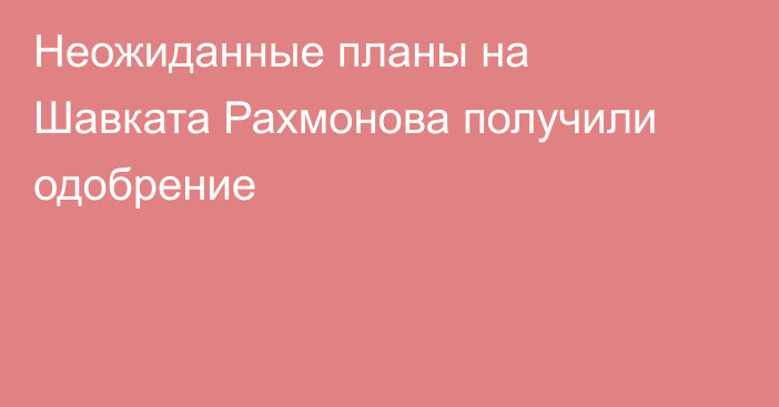Неожиданные планы на Шавката Рахмонова получили одобрение