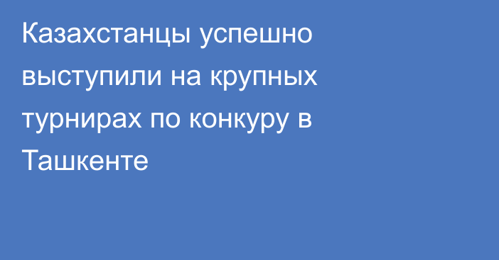 Казахстанцы успешно выступили на крупных турнирах по конкуру в Ташкенте