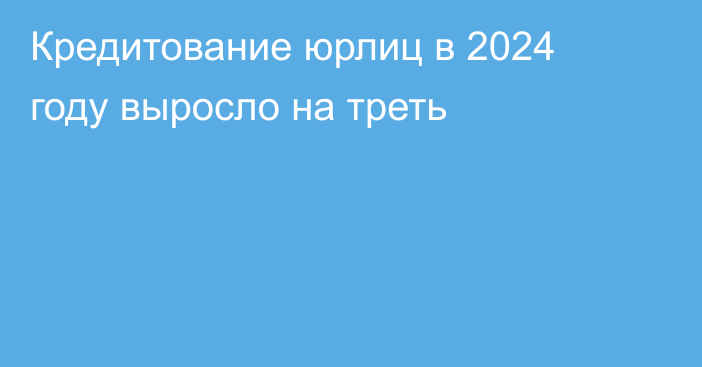 Кредитование юрлиц в 2024 году выросло на треть