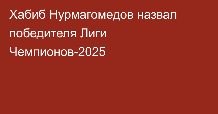 Хабиб Нурмагомедов назвал победителя Лиги Чемпионов-2025