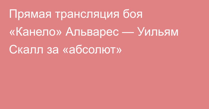 Прямая трансляция боя «Канело» Альварес — Уильям Скалл за «абсолют»