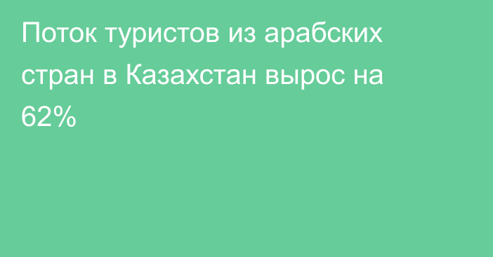 Поток туристов из арабских стран в Казахстан вырос на 62%