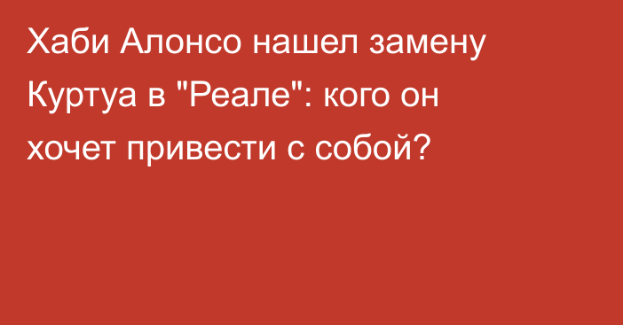 Хаби Алонсо нашел замену Куртуа в 
