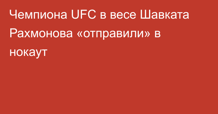 Чемпиона UFC в весе Шавката Рахмонова «отправили» в нокаут