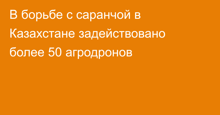 В борьбе с саранчой в Казахстане задействовано более 50 агродронов