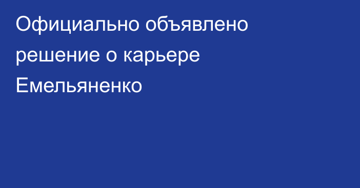 Официально объявлено решение о карьере Емельяненко
