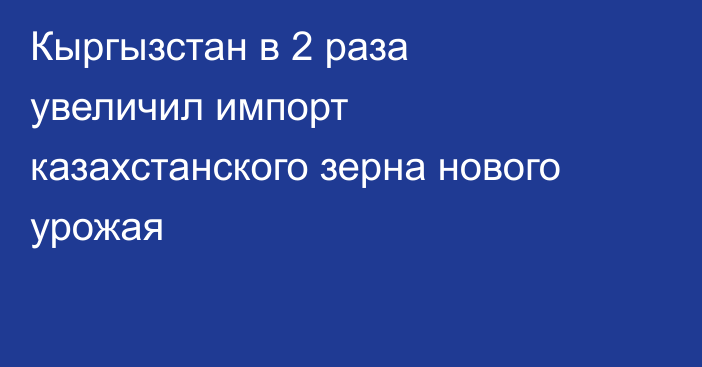 Кыргызстан в 2 раза увеличил импорт казахстанского зерна нового урожая