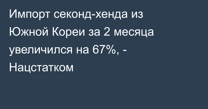 Импорт секонд-хенда из Южной Кореи за 2 месяца увеличился на 67%, - Нацстатком