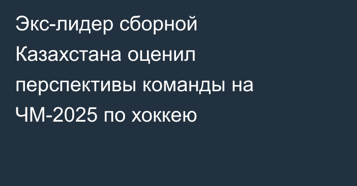 Экс-лидер сборной Казахстана оценил перспективы команды на ЧМ-2025 по хоккею