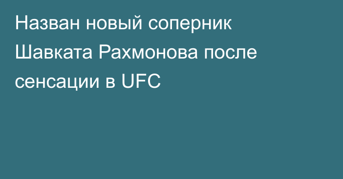Назван новый соперник Шавката Рахмонова после сенсации в UFC
