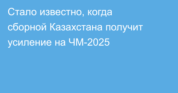 Стало известно, когда сборной Казахстана получит усиление на ЧМ-2025