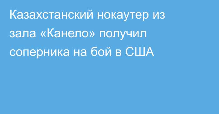 Казахстанский нокаутер из зала «Канело» получил соперника на бой в США