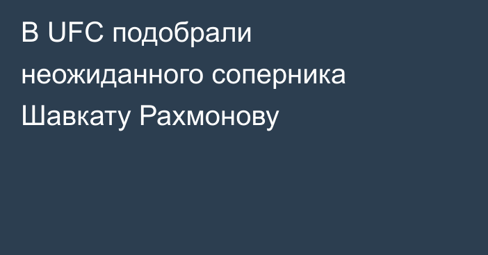 В UFC подобрали неожиданного соперника Шавкату Рахмонову