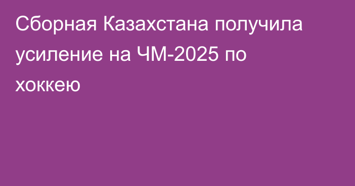 Сборная Казахстана получила усиление на ЧМ-2025 по хоккею