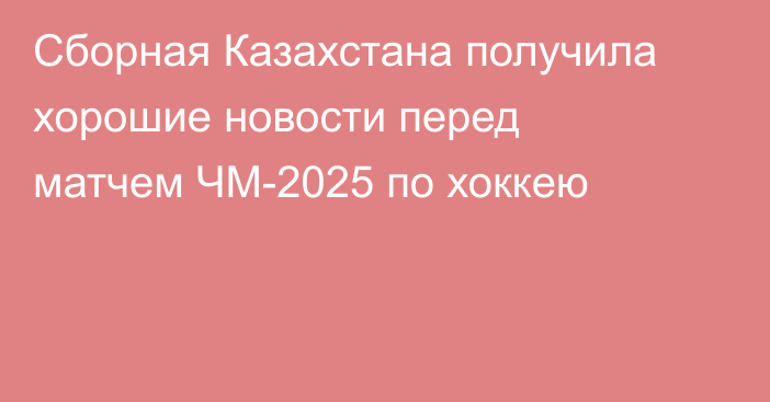 Сборная Казахстана получила хорошие новости перед матчем ЧМ-2025 по хоккею