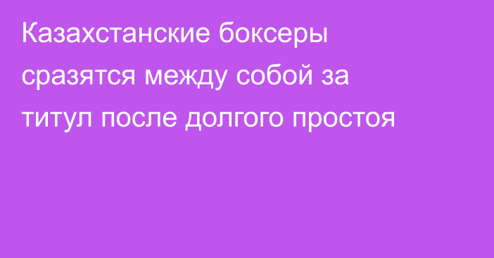 Казахстанские боксеры сразятся между собой за титул после долгого простоя