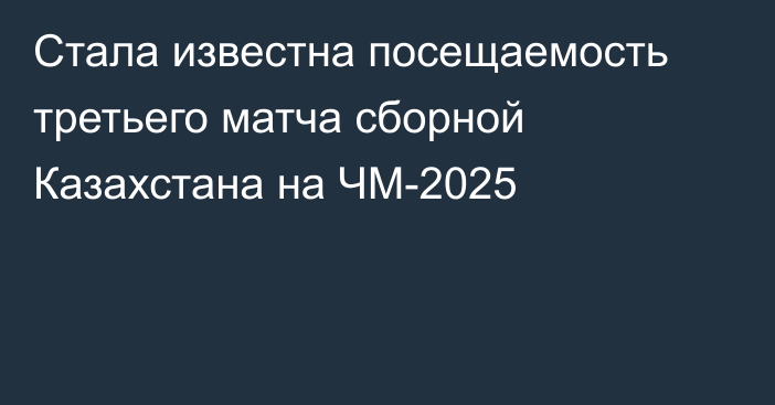 Стала известна посещаемость третьего матча сборной Казахстана на ЧМ-2025