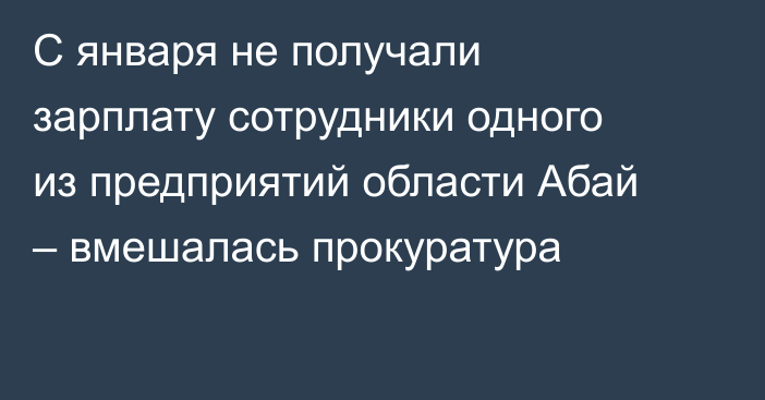 С января не получали зарплату сотрудники одного из предприятий области Абай – вмешалась прокуратура