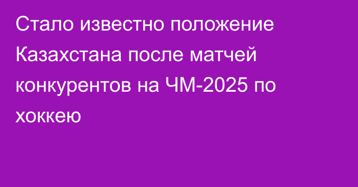 Стало известно положение Казахстана после матчей конкурентов на ЧМ-2025 по хоккею