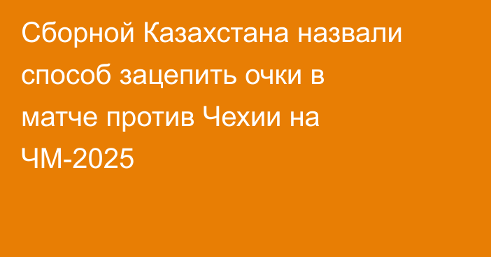 Сборной Казахстана назвали способ зацепить очки в матче против Чехии на ЧМ-2025
