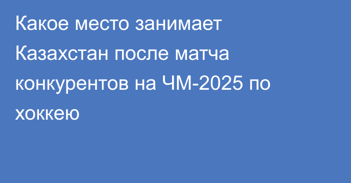 Какое место занимает Казахстан после матча конкурентов на ЧМ-2025 по хоккею