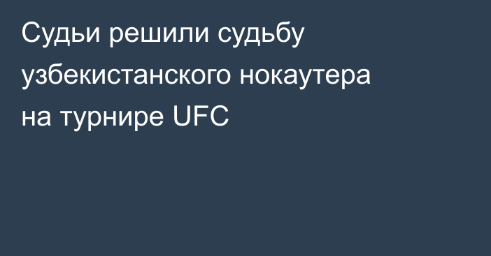 Судьи решили судьбу узбекистанского нокаутера на турнире UFC